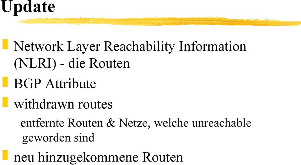 routes entfernte Routen & Netze, welche