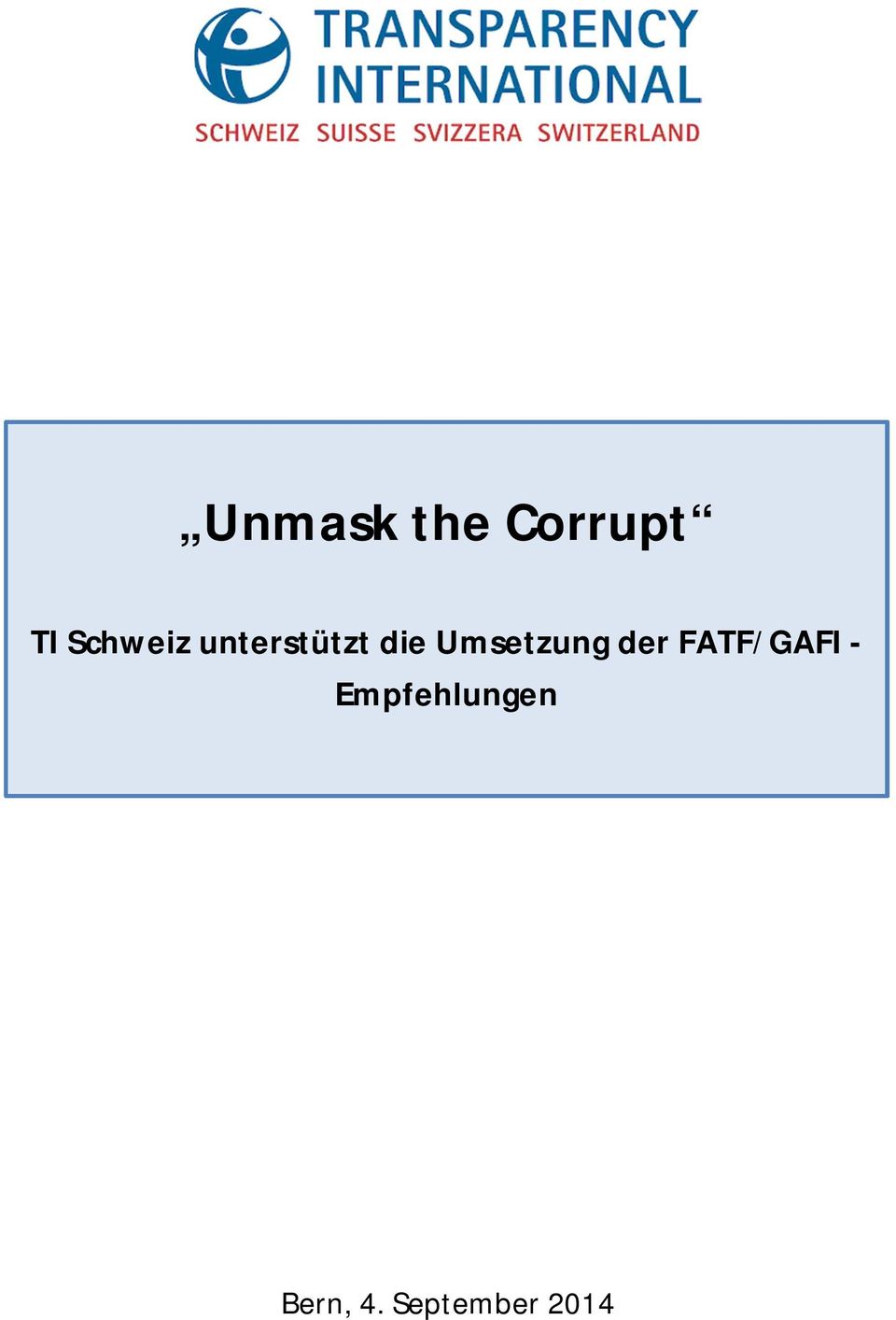 Umsetzung der FATF/GAFI -