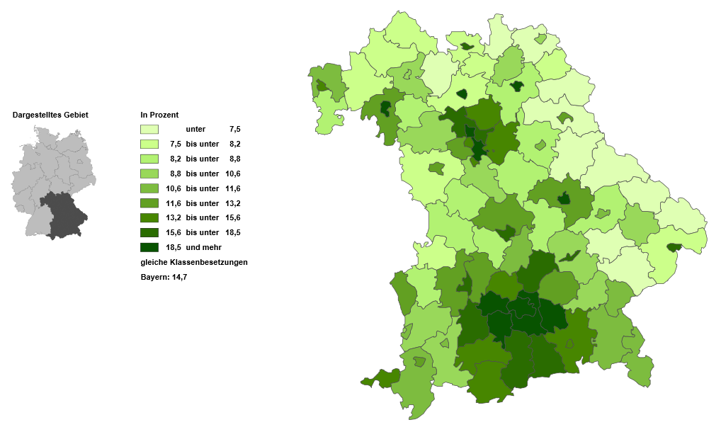 Ebene: Landkreise und krfr. Städte Anteil der Personen mit Fachhoch- bzw.