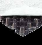 3.1 der kern der systeme ND 4+1 high Dränagematte Bauhöhe zirka 17 mm Filterflies Trenn- und Schutzflies Kernmaterial für Entwässerung und Dampfdiffusion perforiert Wasserspeicher zirka 4,4 l/m²