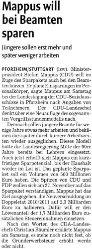 Stuttgarter Nachrichten vom 11. Oktober 2010 Stuttgarter Zeitung vom 27.