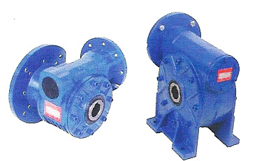 Schnecken-Getriebe SRS mit Hohlwelle zum Anflanschen eines IEC Norm-Motors B24 (B5) -Leistungsbereich von 0,06 bis 15 KW -Reduktionen von R 1:5 bis l:100 -Schneckengetriebe sind mit Dauerschmierung