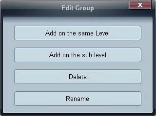 Umbenennen von Gruppen 1 Wählen Sie einen Gruppennamen aus, und klicken Sie auf Edit. 2 Klicken Sie im Fenster Edit Group auf Rename.