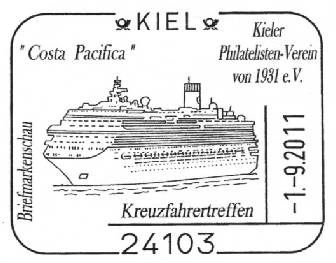 Zum Kieler Kreuzfahrertreffen am 1. September 2011 beteiligt sich der Verein mit einer Briefmarkenschau, Belegprogramm und einem Sonderstempel in der Stadtbücherei Kiel.