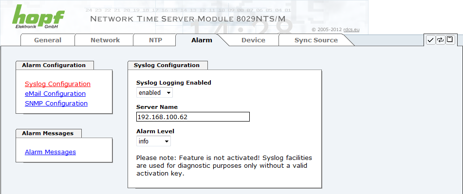 Ein neuer Server Schlüssel und ein Zertifikat können generiert werden, indem man die "Generate now" Taste drückt.
