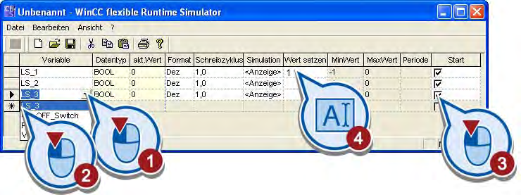 Erweitertes Beispiel 3.5 HMI-Bild simulieren 3.5 HMI-Bild simulieren Einführung Die folgenden Schritte zeigen, wie Sie das erstellte HMI-Bild mit dem Runtime Simulator testen.