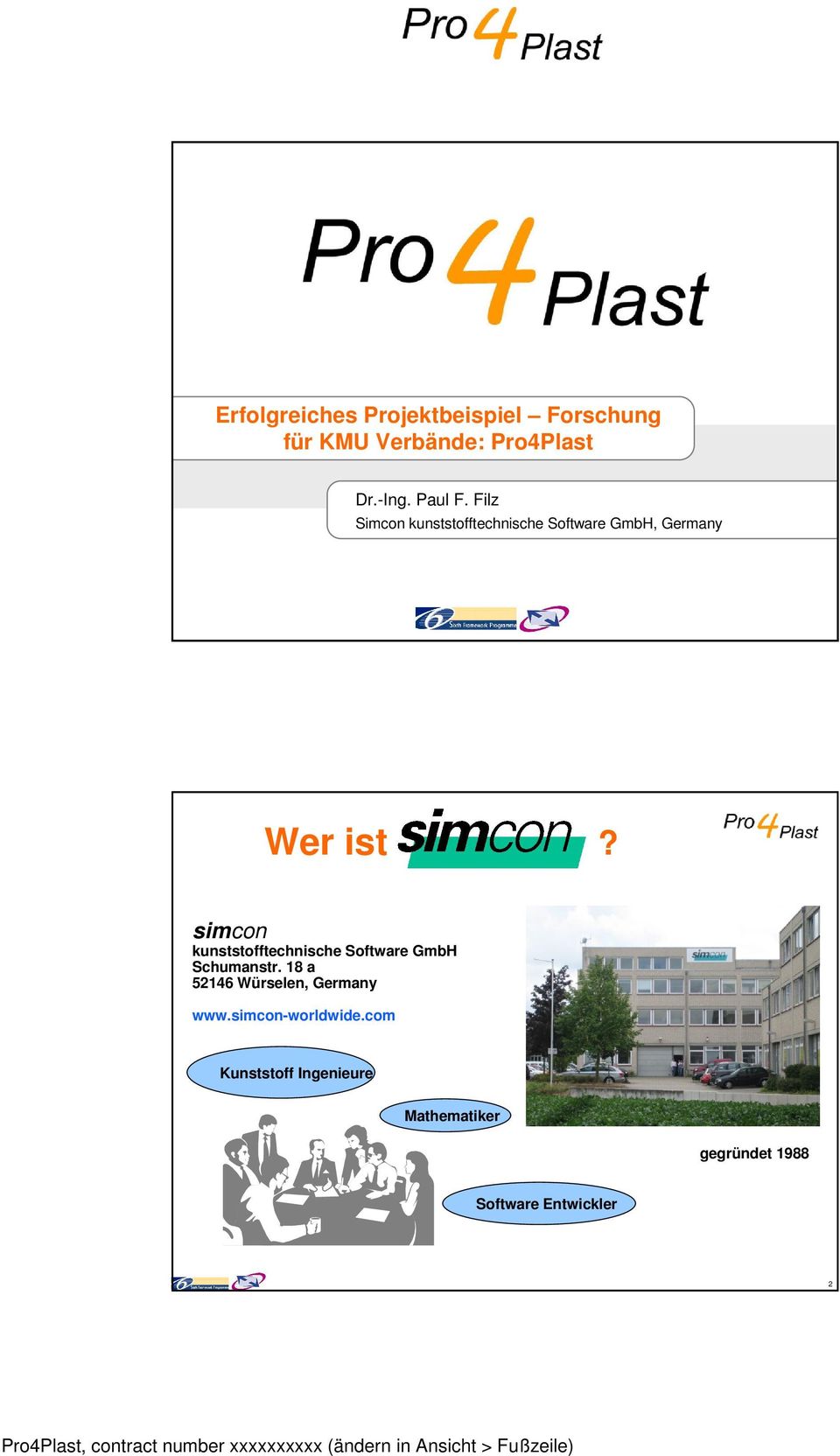 simcon kunststofftechnische Software GmbH Schumanstr.