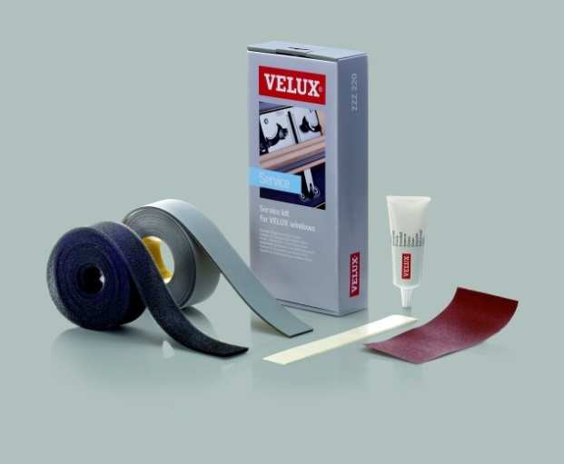 VELUX-Pflegeset VELUX-Pflegeset mit folgendem Inhalt: 50 g Scharnierfett 3 m Luftfilter 3 m Schaumdichtung (ausreichend für 2-3 Fenster) Hersteller-Bezeichnung: VELUX Typ ZZZ.