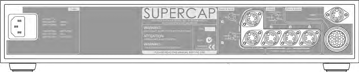 Vorstufe NAC 252 8.2 Rückseite Eing. 5 aux 1 Eing. aux 2 6 Supercap Supercap RC5- Eingang Eing. 1 cd Eingang 1, 2 + 6 Eing. 2 tuner nc nc Eing. 3 tape Eing.