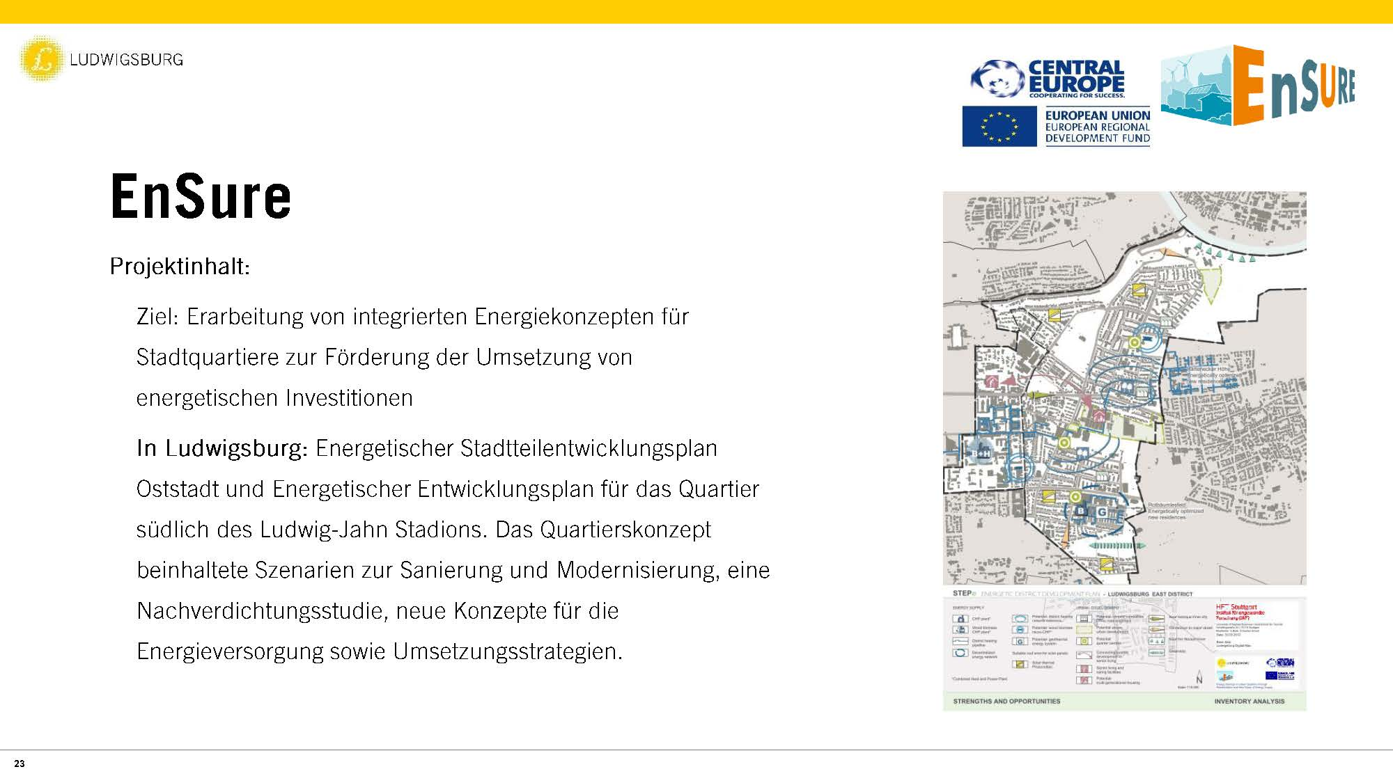 LUDWIGSBURG EnSure Projektinhalt: - ~ CENTRAL ~ E sun "u!.l!rq.~~. n ßl EUROPEAN UNION!