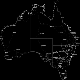 Mobiles Breitband in der Fläche: Beispiel Australien Beispiel: Telstra / Australien HSDPA-Netz (bis zu 14,4 Mbit/s) bei 850 MHz (5 MHz Träger) Standorte mit 2 Mbit/s in 60 km Entfernung möglich