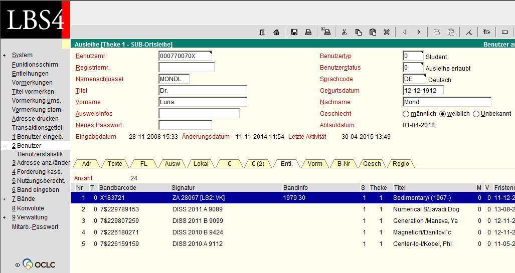 Lokale Bibliothekssysteme im Gemeinsamen Bibliotheksverbund Die Lokale Bibliothekssystem Software (LBS) von OCLC wird von nahezu allen wissenschaftlichen Bibliotheken der sieben am Gemeinsamen