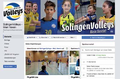 SolingenVolleys e.v. SolingenVolleys e.v. Die neue Facebookseite für unsere AMateur- und Jugendmannschaften: SolingenVolleys Mein Verein Nun ist auch der Hauptverein bei Facebook vertreten!