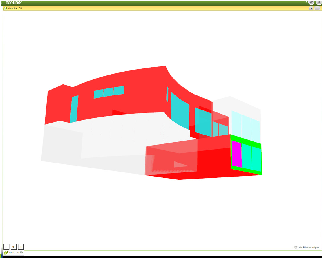 Geometrie von einfachen und komplexen Gebäuden Auflösung durch ein Building Information Model BIM 3D-Modell der konditionierten und nicht