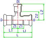 T-Stück reduziert -1-1 2 1 16420020 15-12-15 18-15-18 68 34 40 14 10 150 16420030 20-12-20 22-15-22 74 37 43 16 10 120 16420031 20-15-20 22-18-22 74 37 43 16 10 120 16420040 25-12-25 28-15-28 84 42