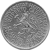 10 Mark Humboldt- Universität Berlin 1985, Jaeger 1606 5 DM Universität Heidelberg 1986, Jaeger 439 die Entscheidungsträger in den Ministerien appellieren, nicht noch weitere Chancen zu verpassen.