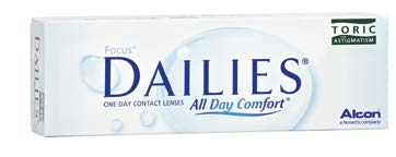 Focus DAILIES All Day Comfort Toric Produktprofil Für Kontaktlinsenträger mit Astigmatismus, die die Vorteile von Ein-Tages-Kontaktlinsen genießen möchten Mit 6 Achslagen hohe Präzision in der