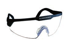 Augen-Gesichtsschutz Einscheibenbrillen Brille Sundowner klar S71CB Beschreibung: Brille in attraktivem und modernem Panorama-Design, anatomisch geformt mit sehr biegsamen Kopfbügel, farblich