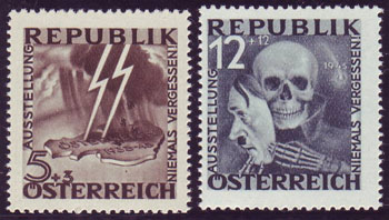 Pos.-Nr. 2. REPUBLIK Euro 1366 (13)-(14) ** 1946, Blitz-Totenmaske, die beiden von den Alliierten verbotenen und nicht zur Ausgabe gelangten Werte, Fotoattest Soecknick 1.