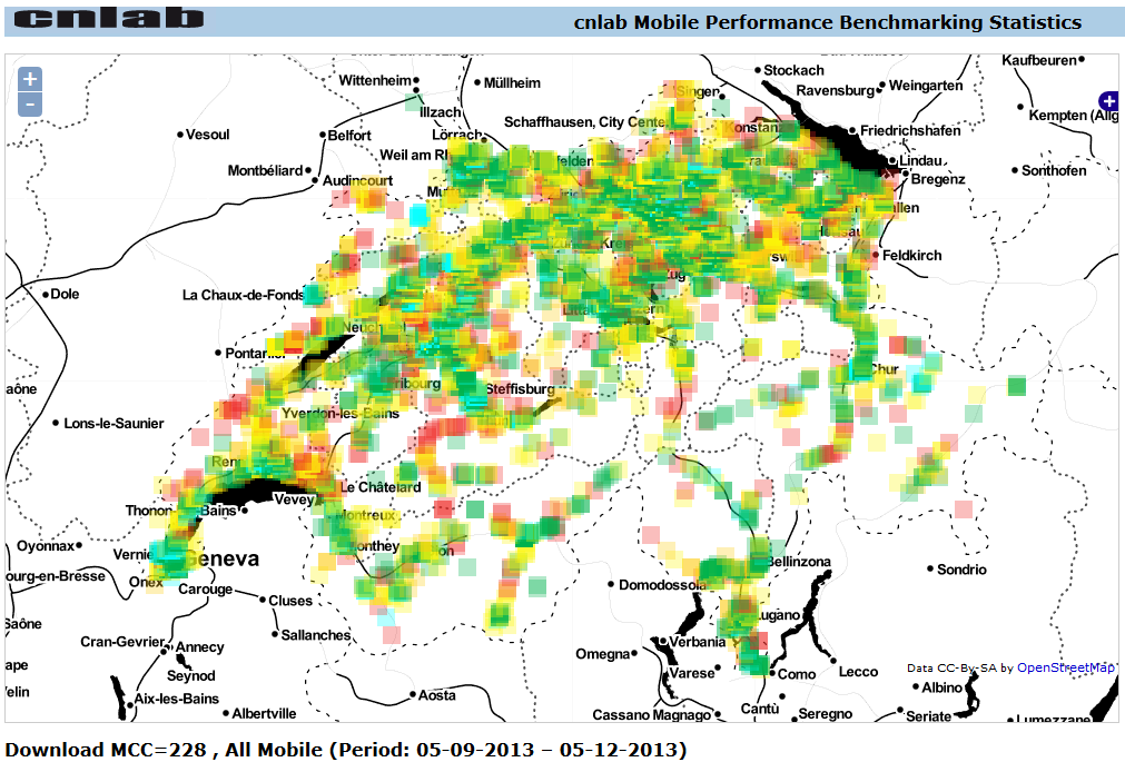 Mobile Messungen 3G Grids https://www.cnlab.ch/speedtest/stats_mobile/mobile_geo_stats.htm http://www.