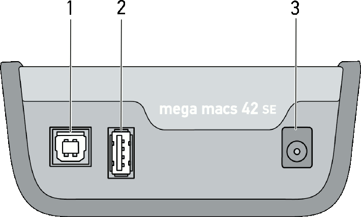 Produktbeschreibung Anschlüsse mega macs 42 SE mega macs 42 SE Bezeichnung 6 HGS Hier können Informationen zu den Kommunikations- Parametern abgerufen werden. Diese Informationen dienen der Fa.
