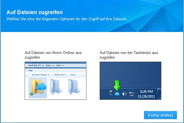 Wählen Sie im nächsten Fenster den Ordner aus, den Sie synchronisieren möchten.