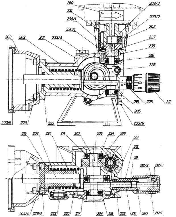 Series D - Model 050N - 100N -101N - 121N LOCATION PUMP COMPONENTS Item Spare part Description Item Spare part Description 201 Body pump 218 (1) Bearing 202 Motor lantern 219 (2) O-ring gasket 203