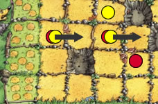 Schritt 3: Vorwärts bewegen Zum Schluss deines Zuges musst du einen freien Igel in der gewürfelten Bahn um ein Feld (=um eine Spalte) vorwärts (in Zielrichtung = nach rechts) ziehen.