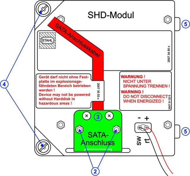 Betriebsanleitung Festplatte Exicom-SHD-xxx Montage und Demontage 3.5.1.