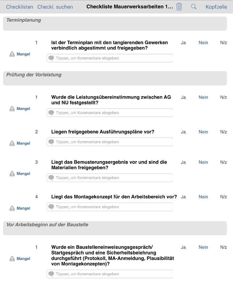 16 Ausführung - Checklisten Sicherheitsbegehungen