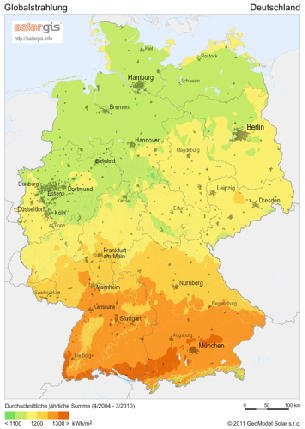 Sonnenstrahlung und -Energie Quelle: http://re.jrc.ec.europa.