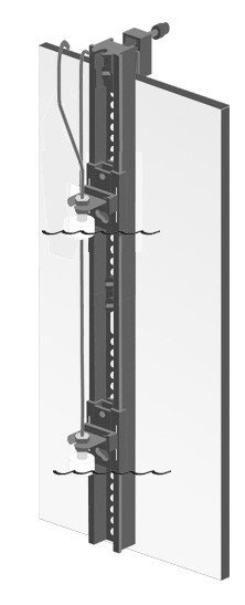 Water off Sensorhalterung mit Verlängerung an senkrechter Aquarienscheibe oder Behälter befestigen (7) Verlängerung mit Halteschiene verbinden, dazu Gewindeplatte 3000.