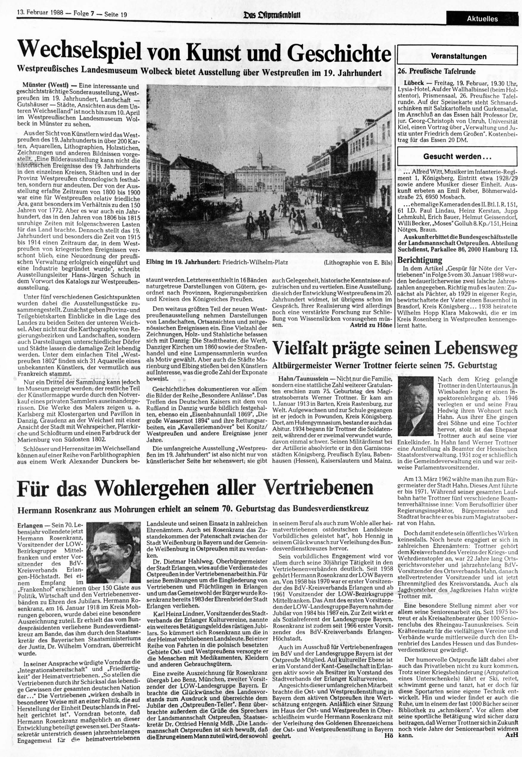 13. Februar 1988 Folge 7 Seite 19 os OOpmifimblatt Aktuelles Wechselspiel von Kunst und Geschichte Westpreußisches Landesmuseum Wolbeck bietet Ausstellung über Westpreußen im 19.