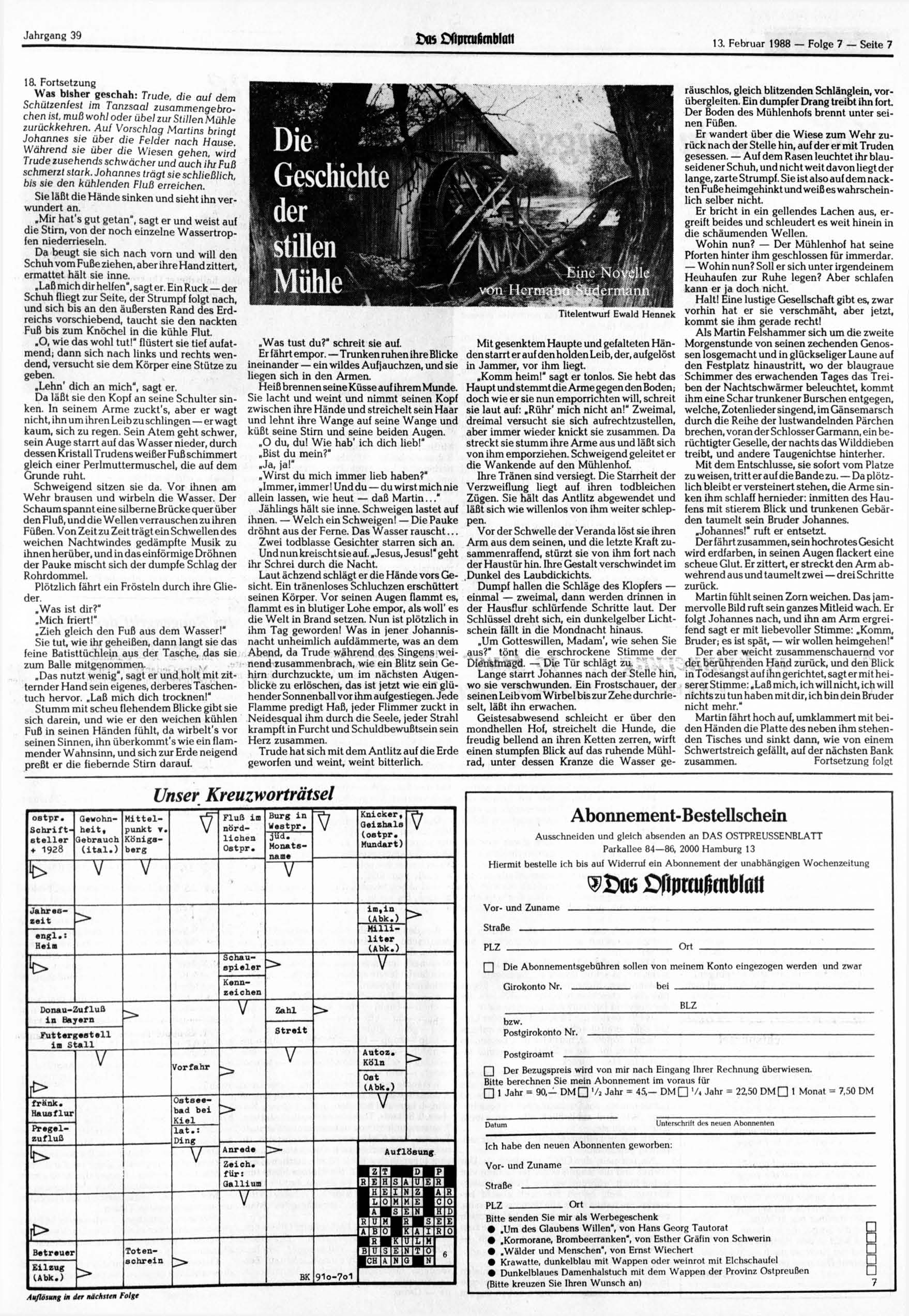 Jahrgang 39 txis OfipmißrnblQit 13. Februar 1988 Folge 7 Seite 7 18.