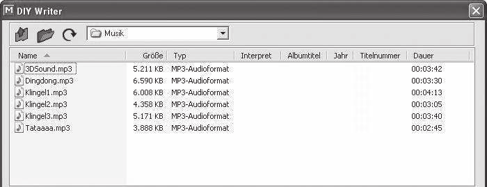 MP3-Dateien auf die Türklingel übertragen Das Programm DIY Writer ermöglicht Ihnen, komfortabel MP3- und WAV-Dateien auf den internen Speicher der Türklingel zu kopieren.