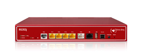 S-Serie RS353j Kombiniertes VDSL2/ADSL 2+-Modem für Annex B (ADSL over ISDN) und Annex J nach ITU G992.