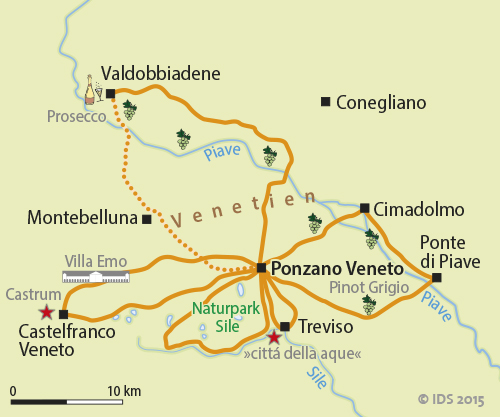 1. Tag Ponzano Veneto Anreise Reisen Sie in aller Ruhe an, am Abend werden Sie mit einem Welcomedrink auf der Sonnenterasse begrüßt. So kann Urlaub anfangen!