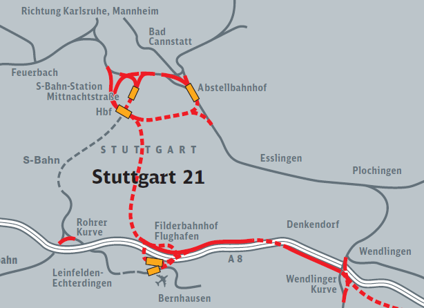Leistungsfähigkeit von Stuttgart 21 ist auf Kante genäht Folie 47/78 Auch nach 2 Jahren Arbeit ist das Betriebskonzept auf Kante Topographie der Probleme (SMA 2008) Zugfolgezeiten nach Ludwigsburg