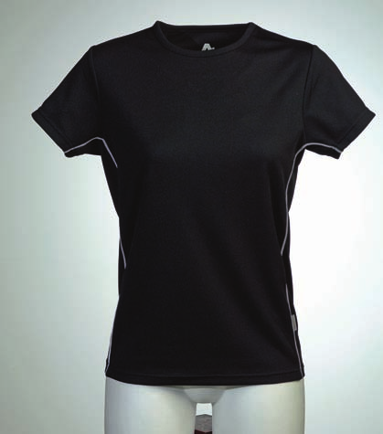 Herren Cool Dry T-Shirt CODE-1903 00 Weiß Mit Flachnähten in Kontrastfarbe. Größen XS - 3XL Material 100% Polyester, Cool Dry Faser, leitet Feuchtigkeit vom Körper weg, Gewicht 150 g/m 2.