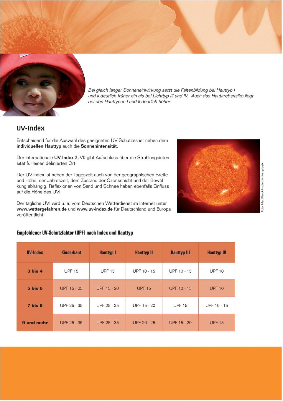 UV-Index Entscheidend für die Auswahl des geeigneten UV-Schutzes ist neben dem individuellen Hauttyp auch die Sonnenintensität.