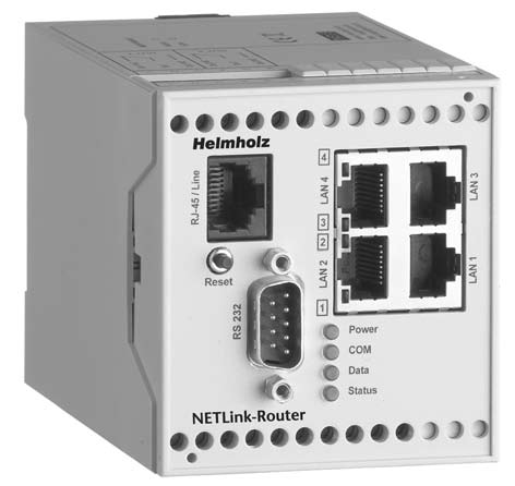 76 Fernwartung Katalog 10 NETL ink Router mit integriertem Modem und 4-Port-Switch Features Einwahlrouter Integriertes Kommunikationsmodul (analoges Modem oder ISDN) Dial-In Dial-Out (Dial-on-Demand)