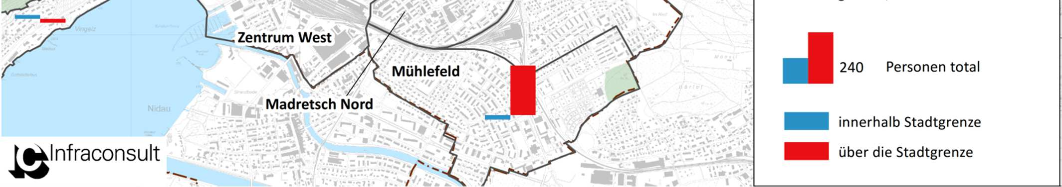 WANDERUNGEN 2.3 Wanderungssaldo nach Alter, 2012 Quellen: Stadt Biel/Bienne, Dienststelle Bevölkerung; Swisstopo, GG25; Amt für Geoinformation des Kantons Bern, Digitaler Übersichtsplan UP5.