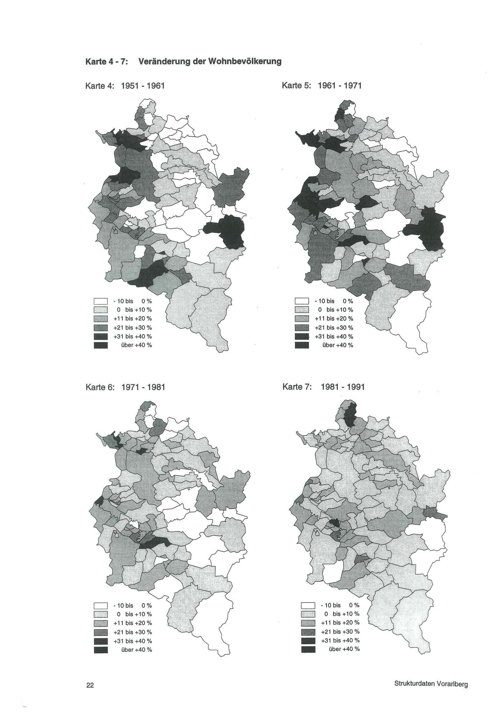 Karte : Veränderung der Wohnbevölkerung Karte : - Karte : - D D D bis +% D bis +% lc.