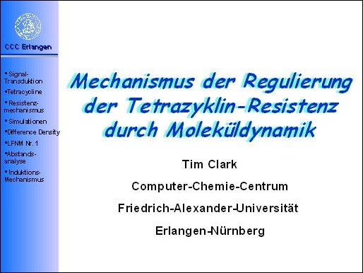 LRZ 183 16 Mechanismus der Regulierung der Tetrazyklin-Resistenz durch