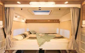 Globetrotter XL I Das Schlafzimmer COMFORT & STABILITY Bevorzugen Sie Einzelbetten-Komfort oder lieben Sie die Bequemlichkeit eines Kingsize-Bettes? Der XL I bietet beides ganz nach Ihren Wünschen.