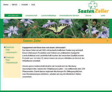 www.saaten-zeller.de Auf unserer Homepage finden Sie neben Infos zu Saaten Zeller und den Saatgutmischungen auch Ausschreibungstexte als Word-Vorlagen.
