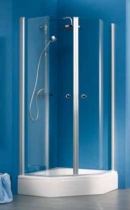 Fünfeckdusche, 4-teilig Fünfeckdusche, 2-teilig diese platzsparende duschlösung ist ideal für kleine und ungünstig geschnittene Bäder. sie bietet einen hohen duschkomfort auf wenig raum.