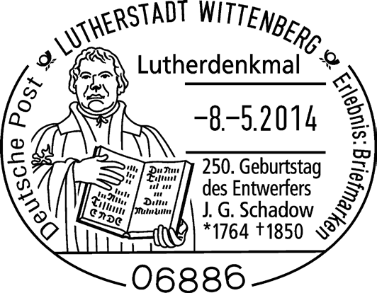3. PHILATELISTISCHE STEMPEL SONDERSTEMPEL - NEUHEITEN 06886 LUTHERSTADT WITTENBERG - 8.5.2014 Stempelnr.