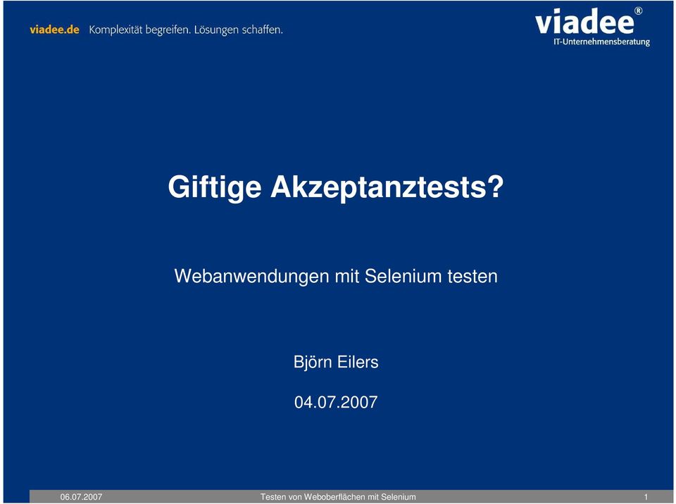 testen Björn Eilers 04.07.2007 06.