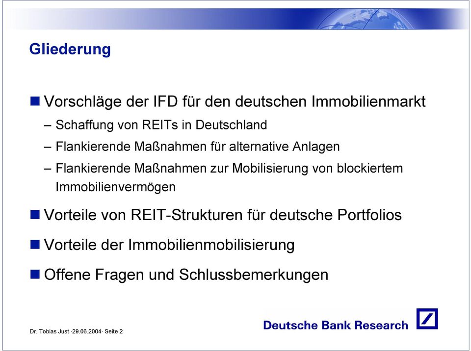 Mobilisierung von blockiertem Immobilienvermögen Vorteile von REIT-Strukturen für deutsche